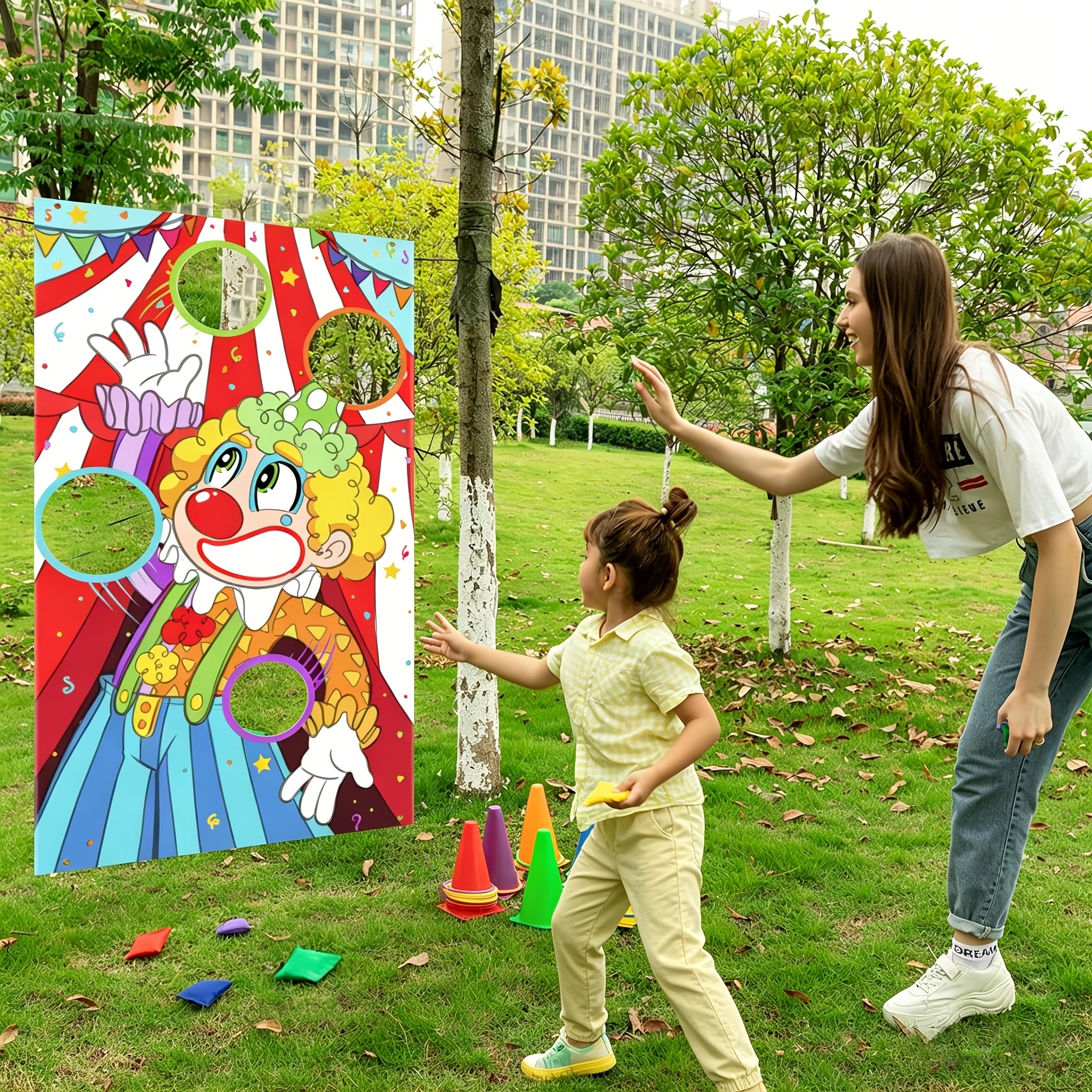 Ring Toss Game Set for Kids 31PCS Outdoor Yard Games Bean Bag Toss Lawn Party Carnival Games for Toddlers Family Easter Gift