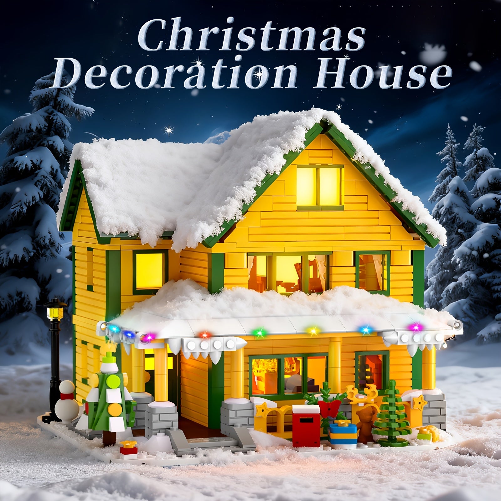 1146-Piece Christmas House Building Block Set with LED Lighting - Classic Christmas Story Model Kit, Character Figures & Detailed Interior, Holiday Display Decoration, Christmas Gift for Adults Families