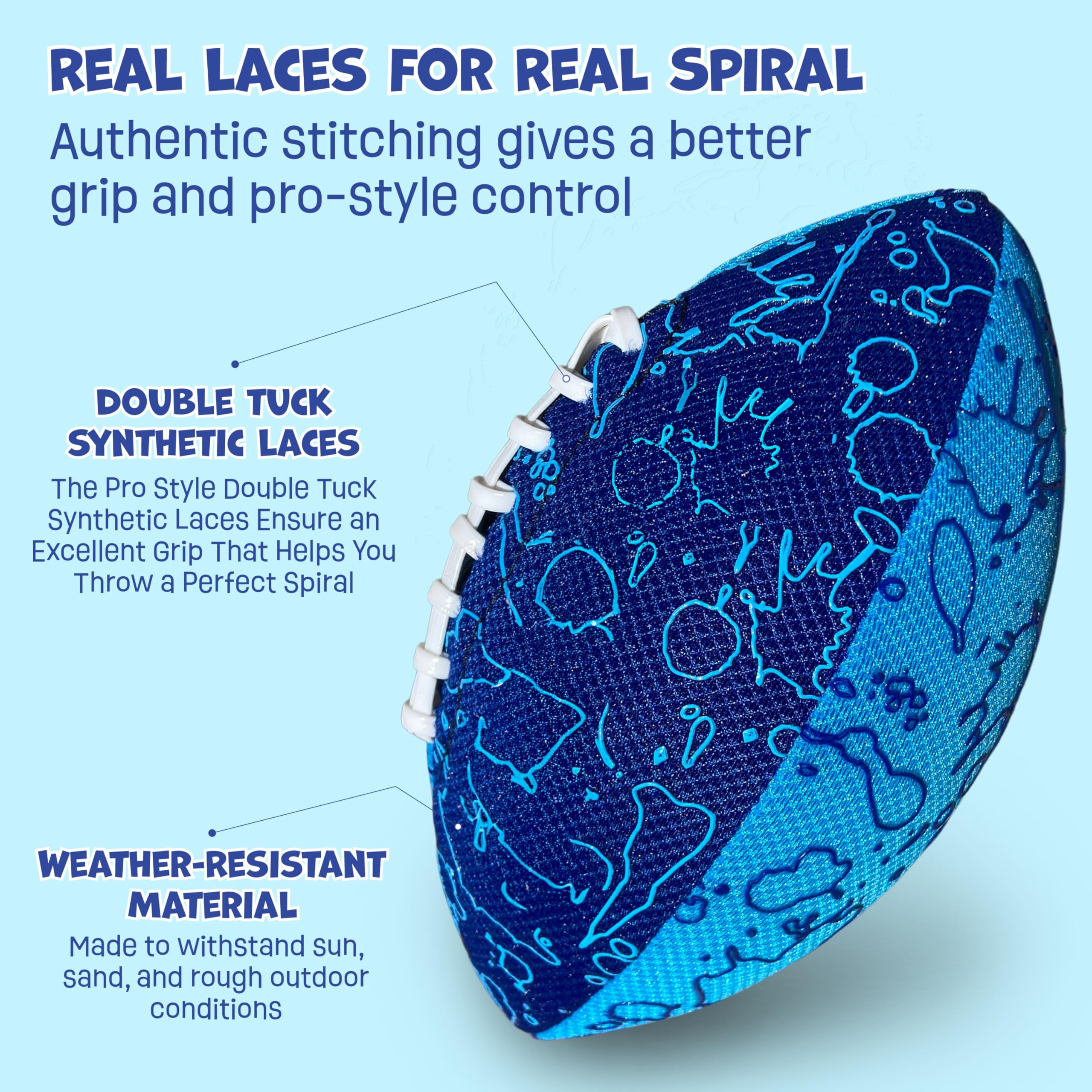 Waterproof Foam Football 6.5 Inch for Kids & Adults – Durable Double-Laced Pool Beach Outdoor Ball, Safe Soft Football for Boys Girls Ages 3+, Pool Party Water Sports Toy