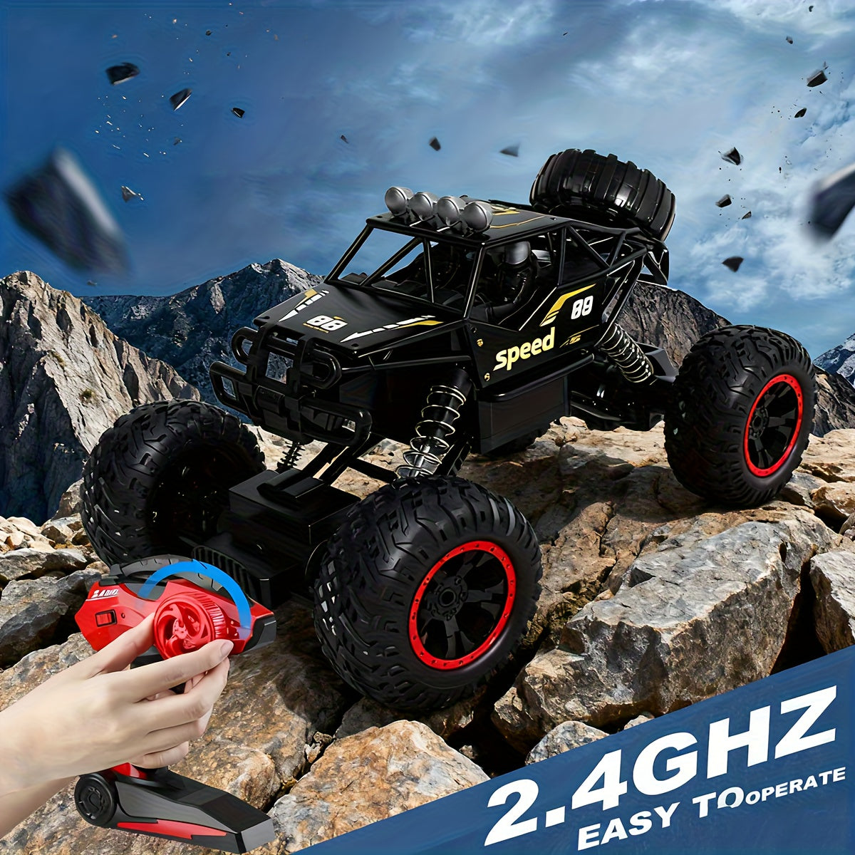 Large High-Speed RC Car USB Rechargeable Remote Control All-Terrain Off-Road Truck Racing Vehicle – Cool Toy Gift for Boys Ages 6 and Up
