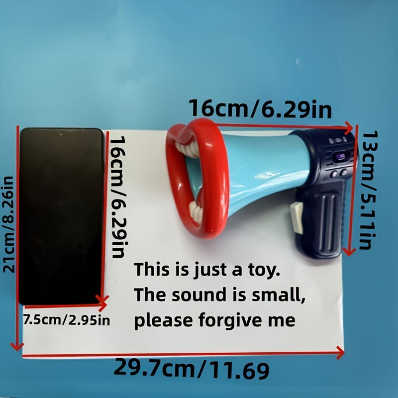 Voice Changer Megaphone Toy for Kids Big Mouth - Multi Sound Effects Handheld Prank Toy Birthday Party Christmas Gift Interactive Game Prop White Blue