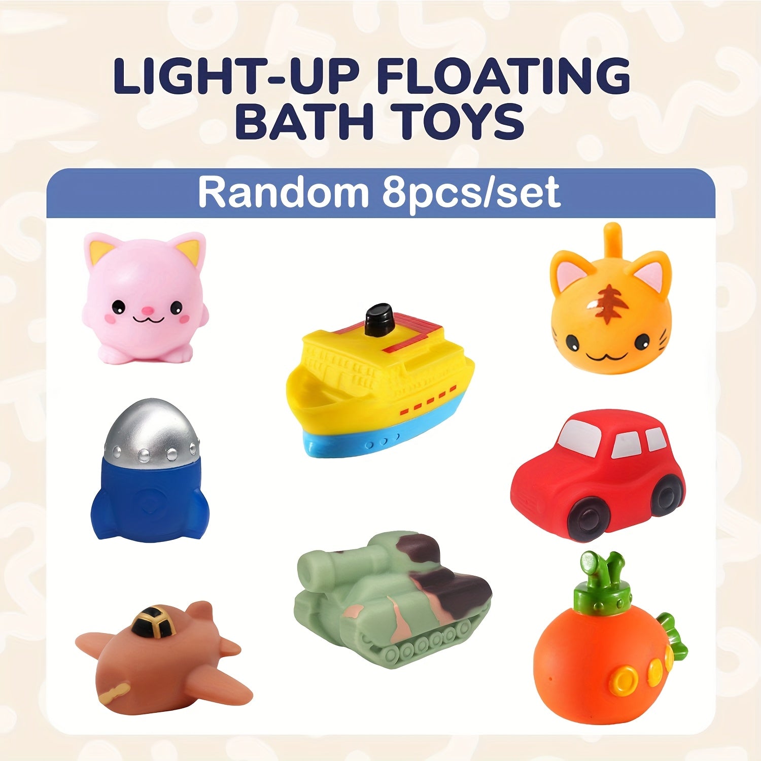 Light-Up Boat Floating Bath Toys 6 or 8 Pcs – Flashing Color-Changing LED Ships for Baby, Infant & Toddler, Bathtub Shower & Pool Toys, Random Colors, Fun Water Play Gift for Kids