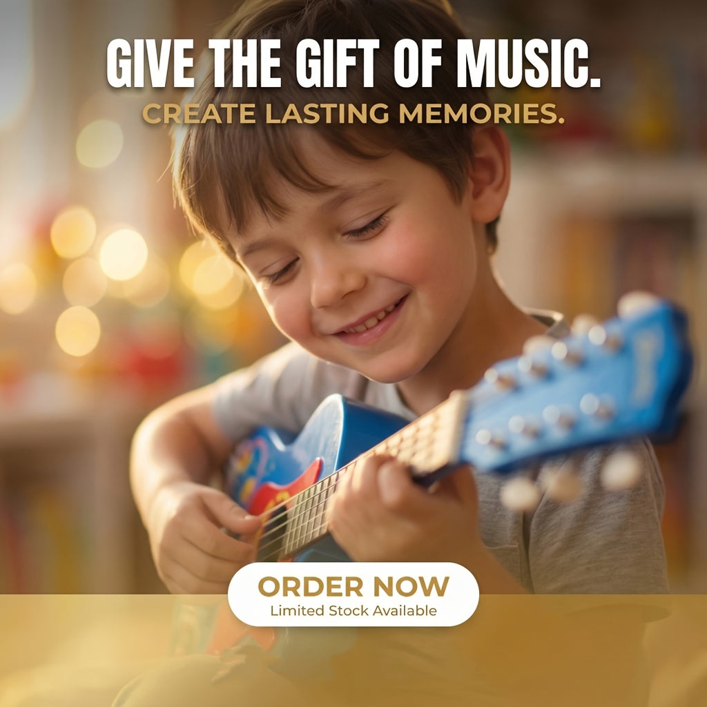 Kids Electric Guitar Toy with Microphone - Lights & Sound, Musical Instrument Toy for Boys & Girls, Beginner Guitar, Birthday Gift, Black Blue Pink
