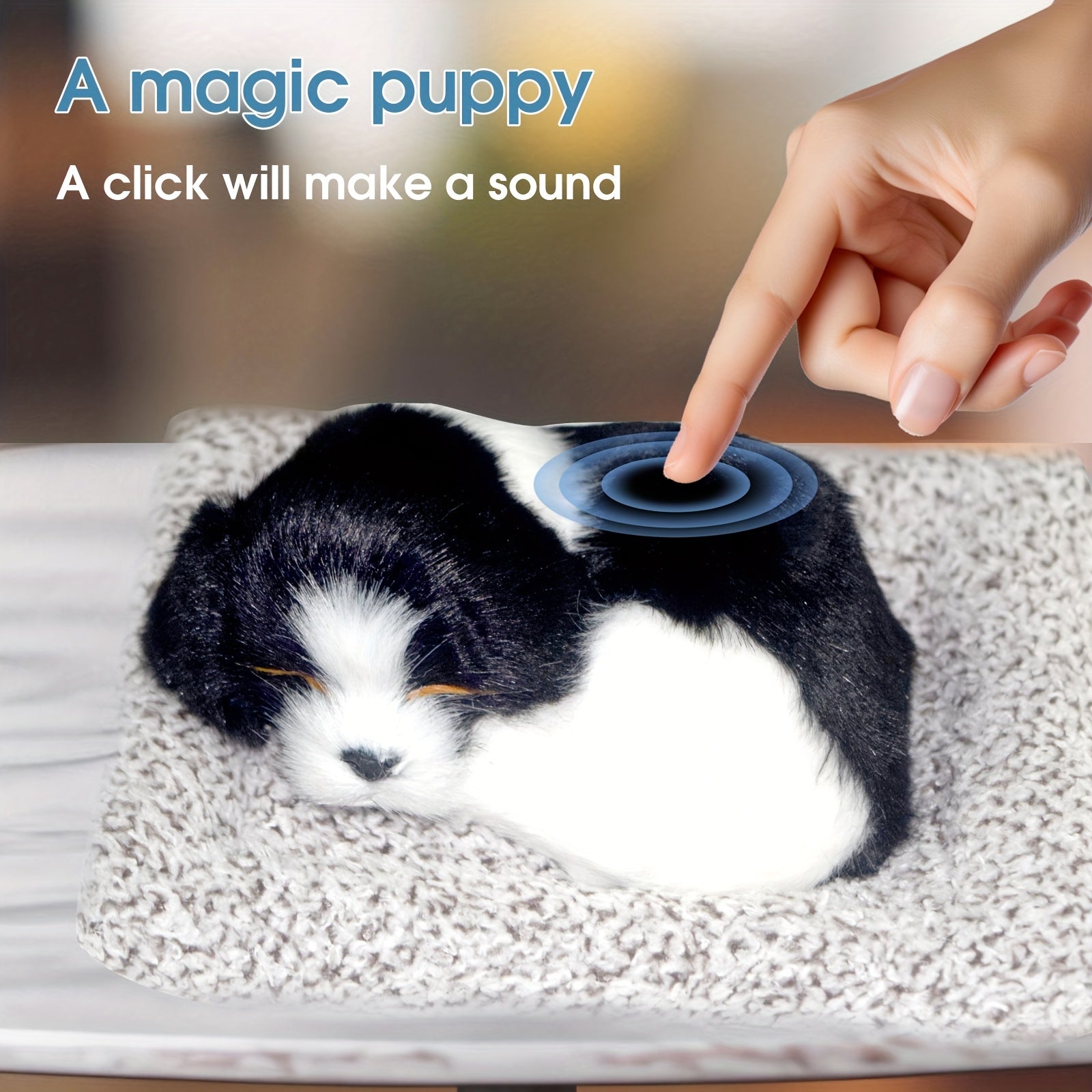 Interactive Barking Puppy Toy That Barks When You Press It - Electronic Plush Dog Toy for Kids Toddlers, Realistic Sound Stuffed Animal Gift for Girls Boys Birthday Christmas Holiday