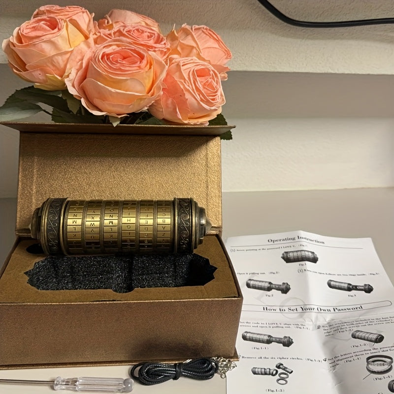 Retro Mini Combination Lock Brain Teaser Puzzle Boxed Gift Set Escape Room Prop Fun Creative Gift for Adults Teens Birthday Valentine Wedding Christmas