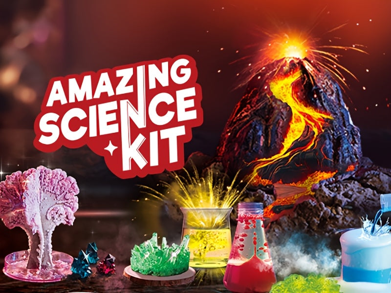 Amazing Science Kit for Kids 85+ Experiments – STEM Activities Gem Digging Crystal Growing Volcano Chemistry Educational Toy Gift Boys & Girls Ages 6+