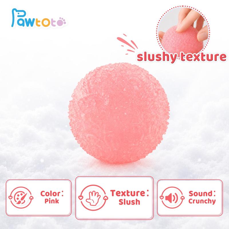 Mochi Squishy Ball by Pawtoto, Handmade Crystal Dumpling Sensory Fidget with Ice Crack, Slush or Fluffy Textures for Teen and Adult Gifts