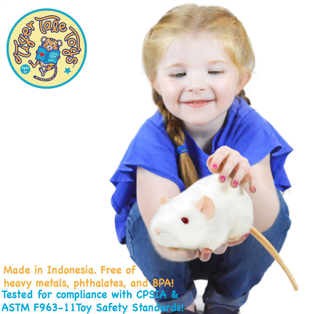White Rat Stuffed Animal Plush 7 Inch – Wylie the Soft Cuddly Rat Plush Toy by Viahart, CPSIA Safe, Ages 3+, Unique Gift for Animal Lovers & Collectors