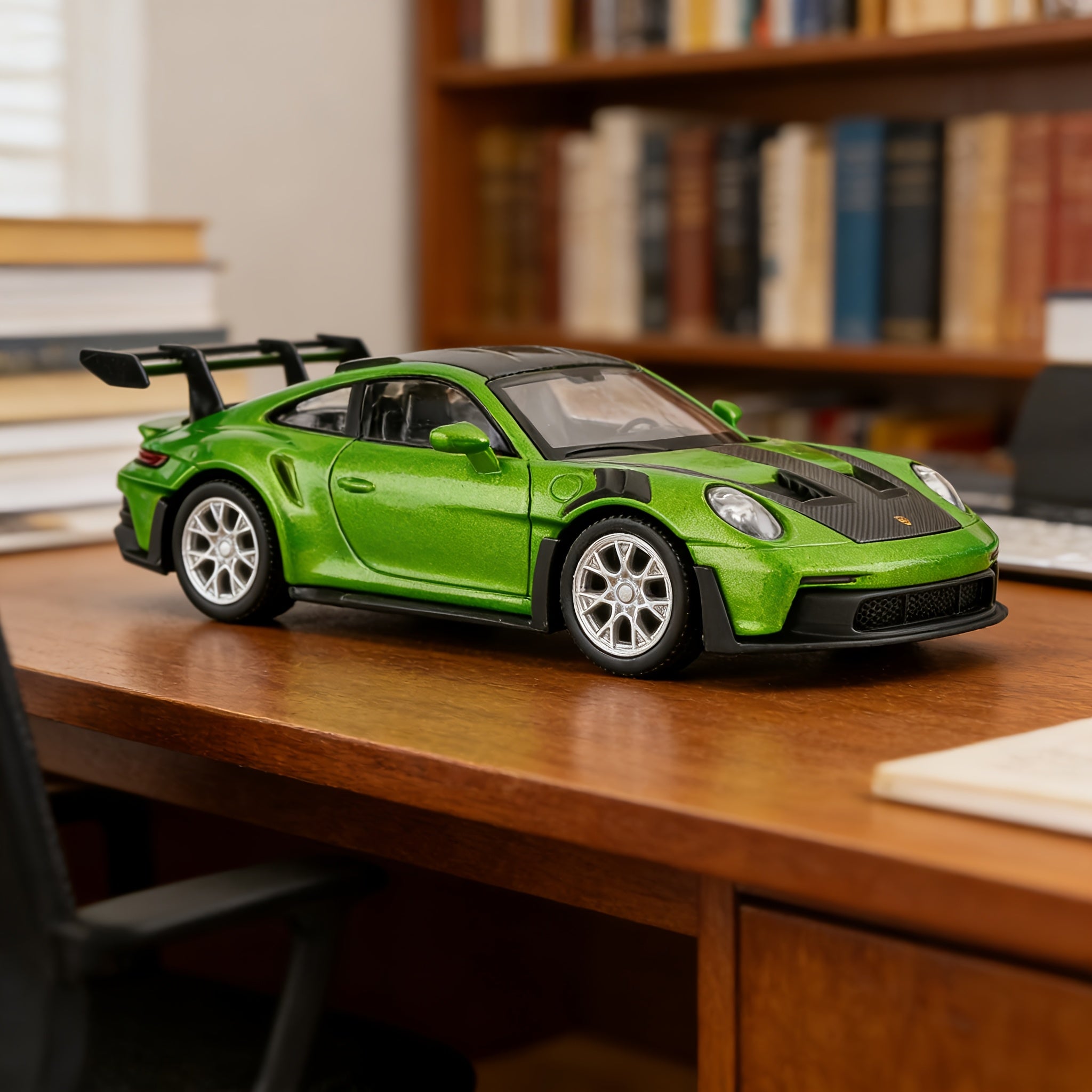Die-Cast Porsche 911 Model Car – High-Detail Zinc Alloy Collectible Display Piece for Adults, Home & Office Decor, Car Lover Birthday Christmas Gift, Blue White Green Grey