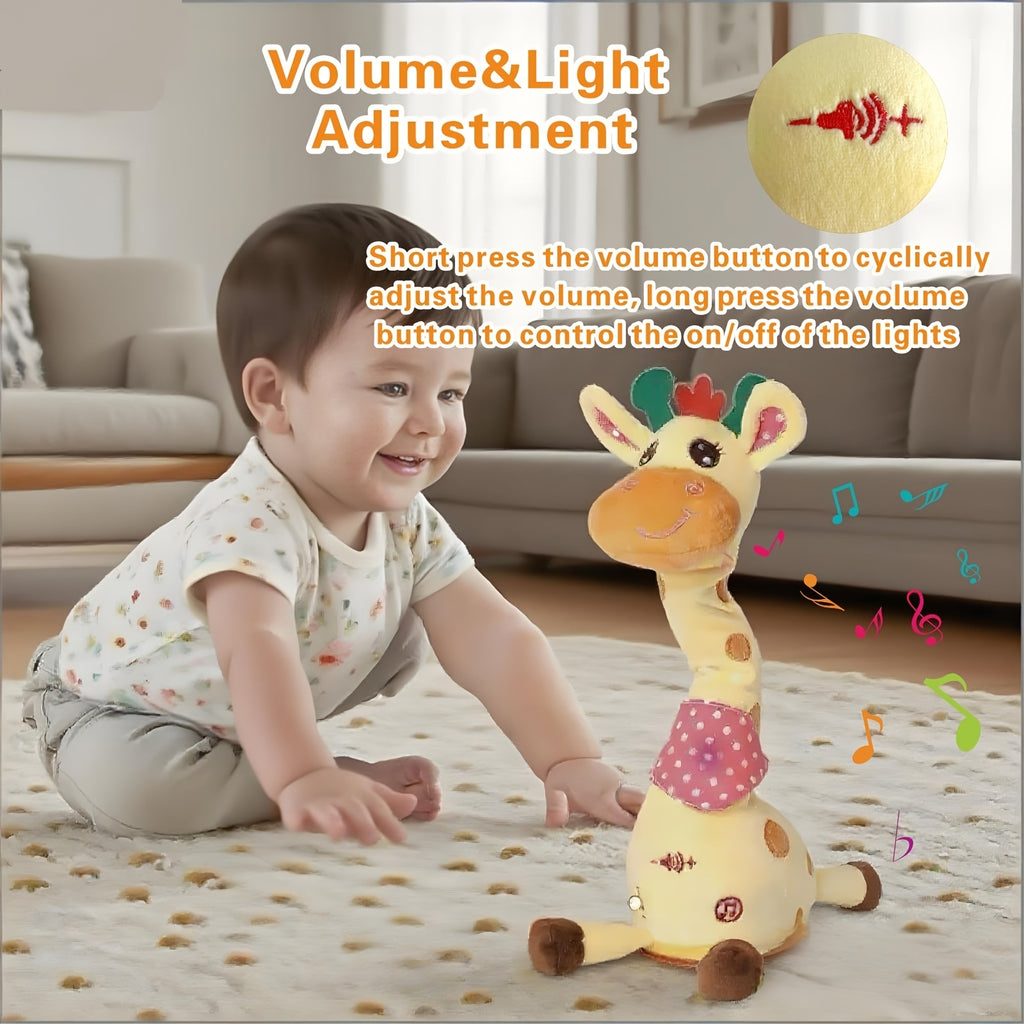 Dancing Talking Giraffe Toy for Baby Toddler 60 Songs Glowing Musical Stuffed Animal Repeats What You Say Interactive Gift for Boys Girls Ages 0 Months+