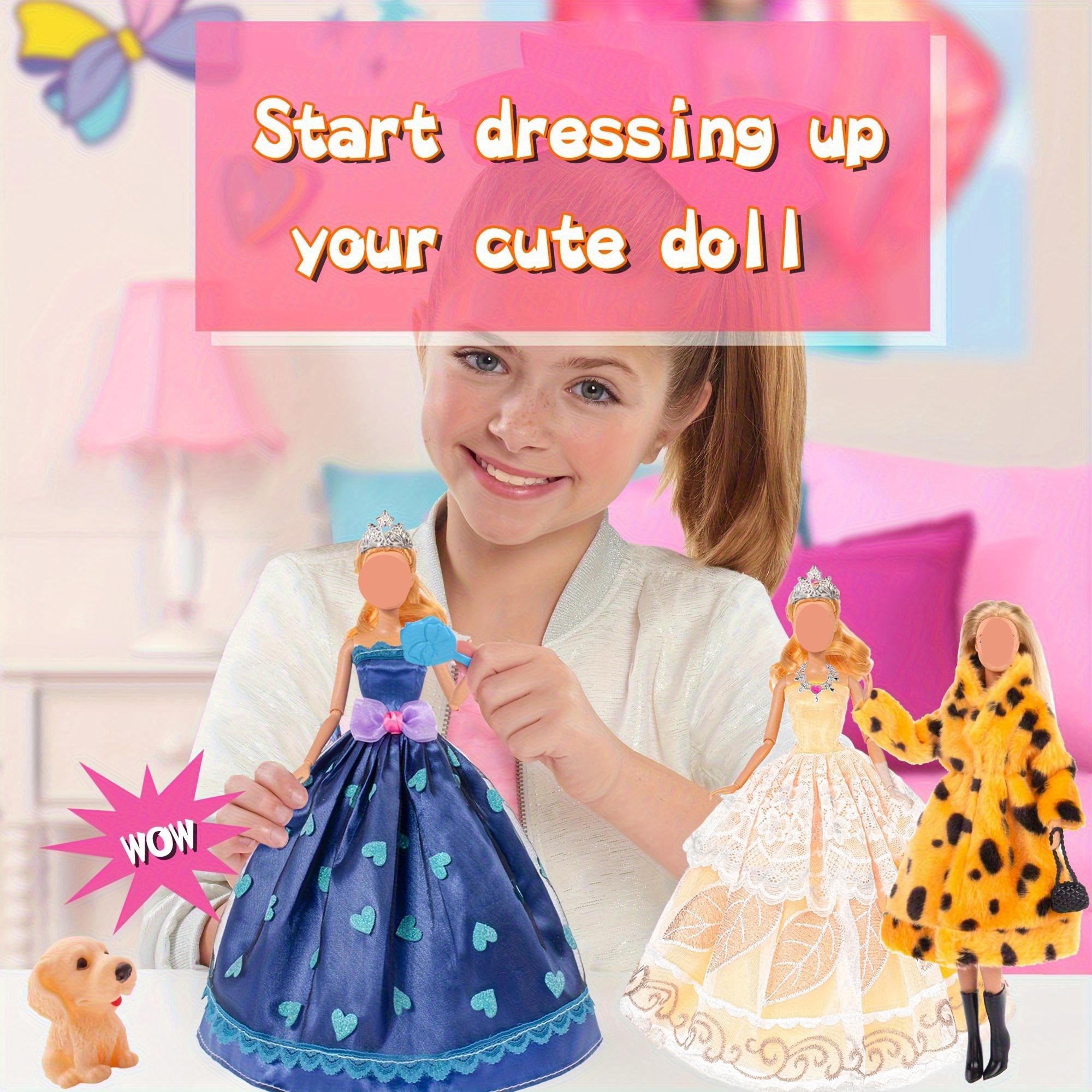 Fashion Doll Clothes Set 50pcs for 11.5 Inch Dolls – Fur Coat Princess Dresses Slip Dress Bikini Outfits No Doll Random Colors Gift for Girls Birthday Christmas