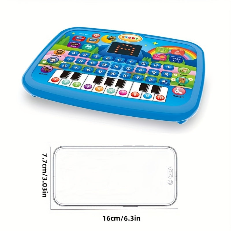 Kids Multifunctional Learning Tablet Ages 3+ – Educational Toy with Alphabet, Numbers, Music, Animals & Piano Keys, Interactive Learning Machine for Toddlers Boys Girls, Birthday Gift