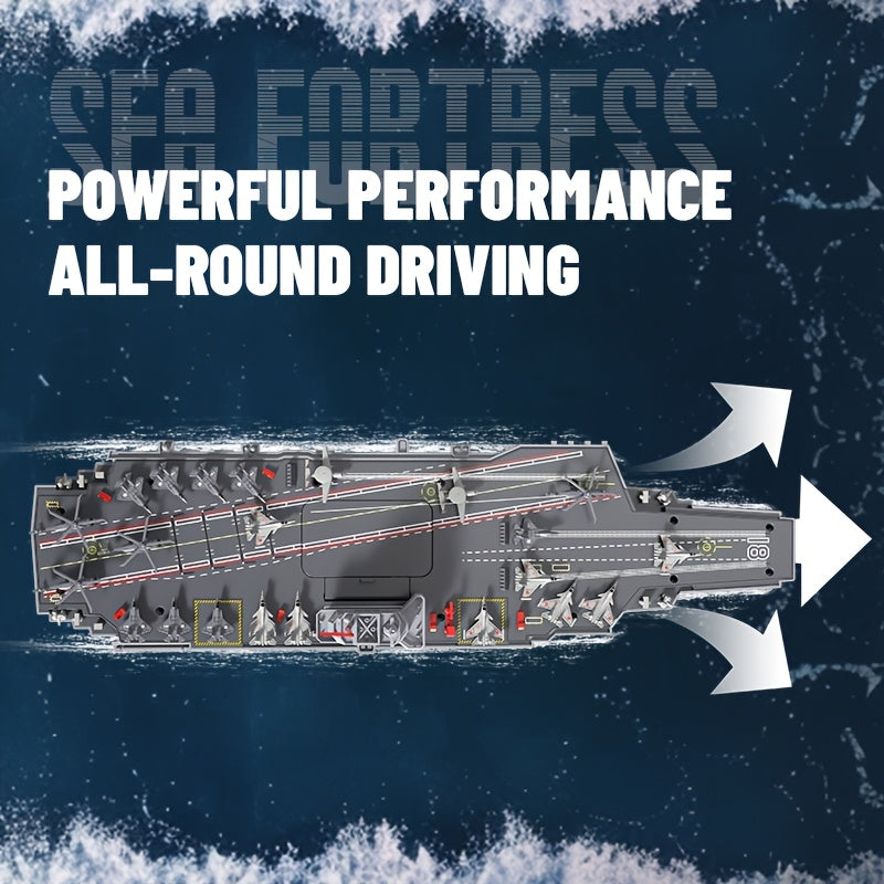 RC Aircraft Carrier Ship 1:800 Scale Fujian Model DIY Assembly Remote Control Boat Water Activated Sound Effects Adult Hobby Gift