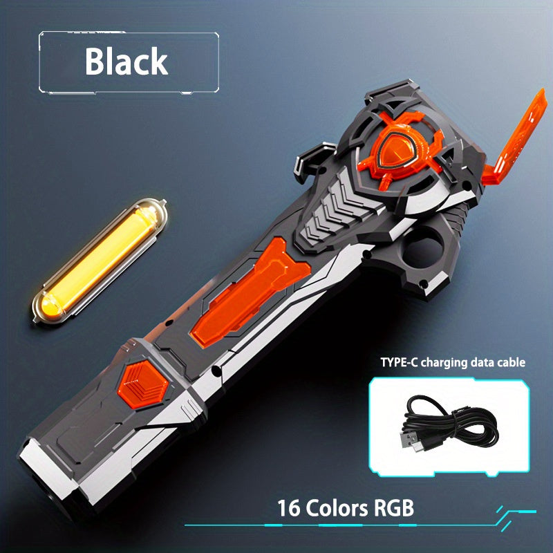 Light Up Saber RGB 16 Colors Rechargeable Light Sword with Gravity Sensor Sound Effects 2-in-1 Flashing Stick Space Sword Costume Toy