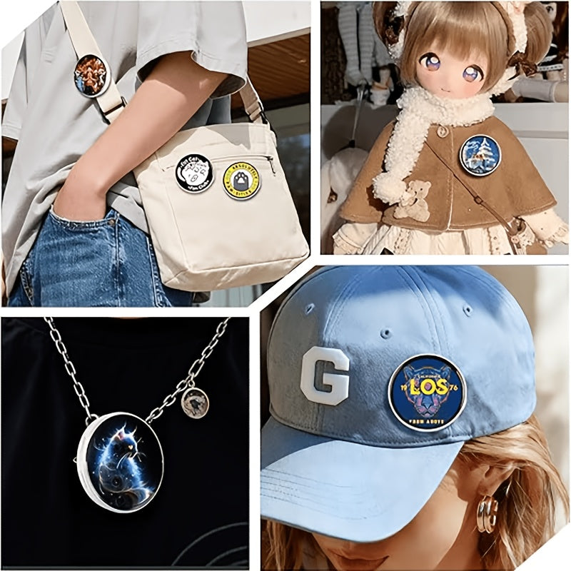 Electronic LED Display Badge with Bluetooth 6.0 & Dynamic Touch – 600mAh Anime Digital Brooch for Cosplay, Concerts & Events