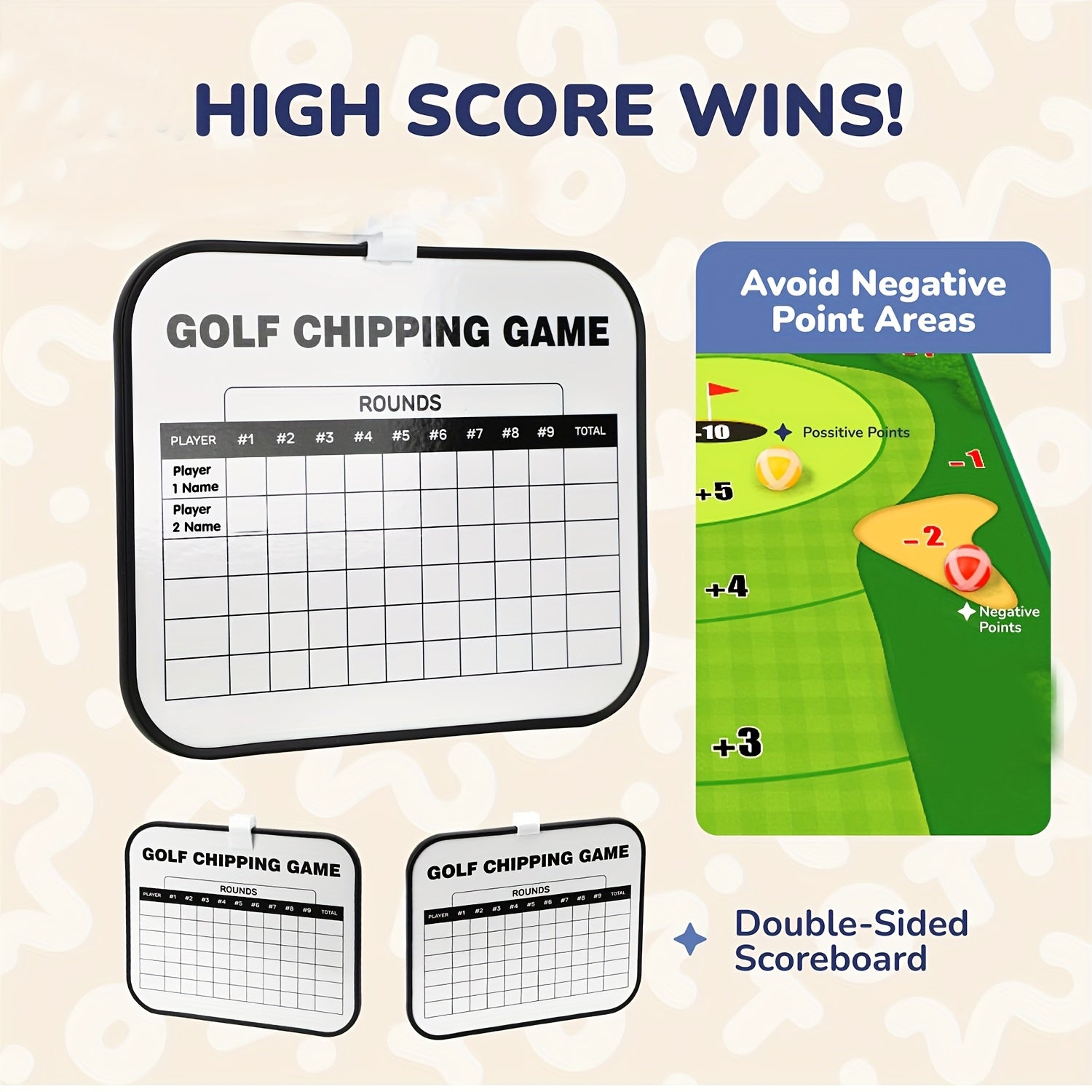 Backyard Chipping Golf Game Mat 6x5ft Indoor Outdoor Adults with 16 Adhesive Balls Stakes Scorecard Golf Gift for Men Women Golfers Fathers Day Christmas