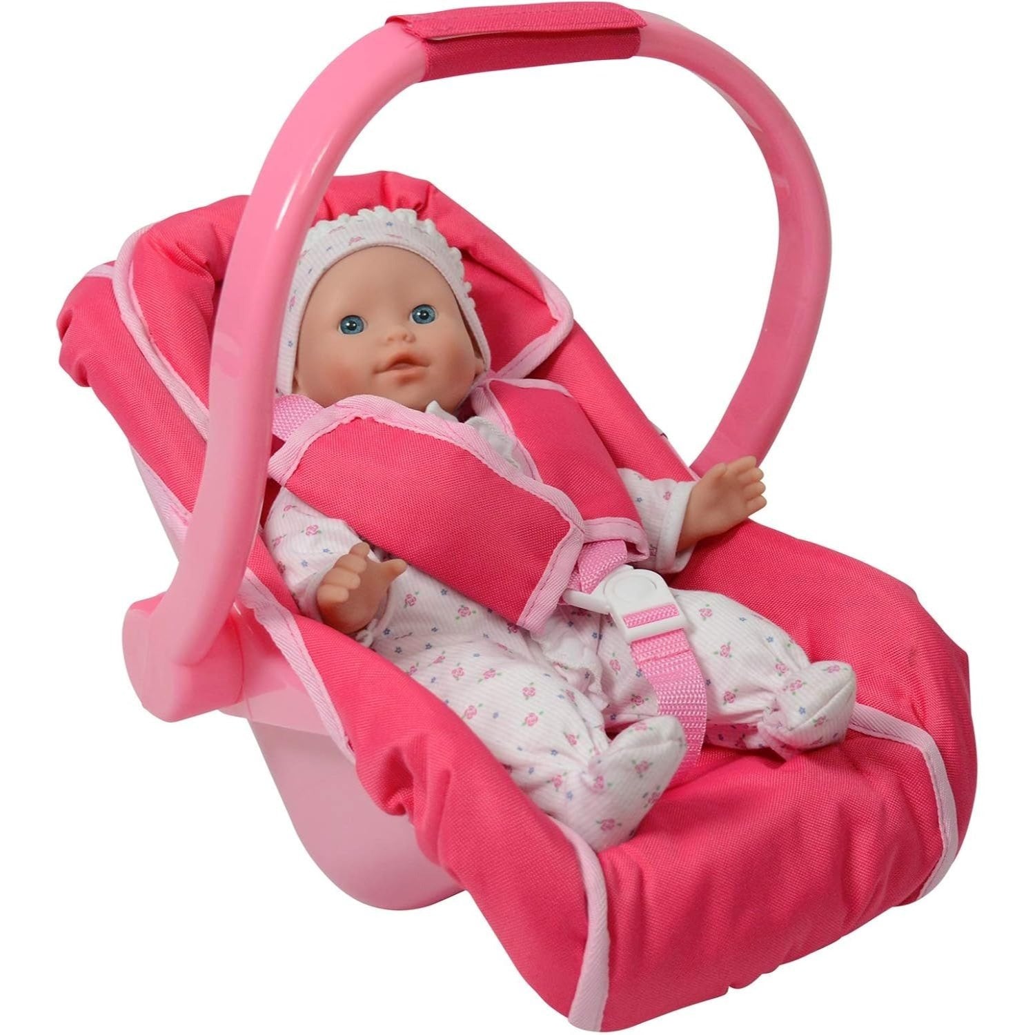 Unicorn Baby Doll Car Seat for 18 Inch Dolls – Pink Unicorn Doll Carrier & Travel Accessory, Safety-Tested Lead-Free Role Play Toy, Birthday & Christmas Gift for Girls Ages 3+