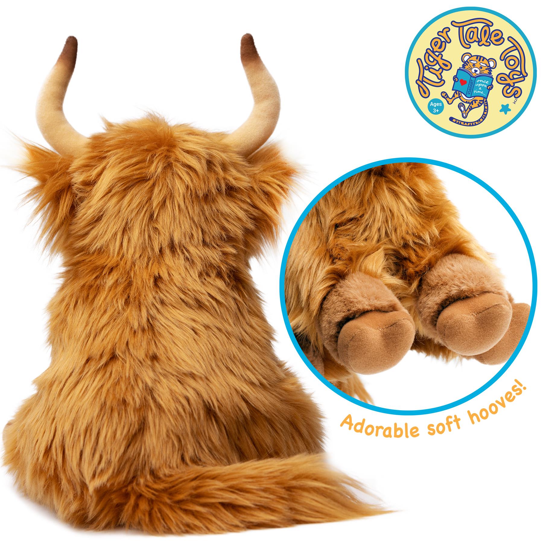 Highland Cow Stuffed Animal Plush 14 Inch – Henley the Cute Soft Highland Cow Plush Toy, Cuddly Farm Animal Stuffed Cow Gift for Kids Toddlers Adults