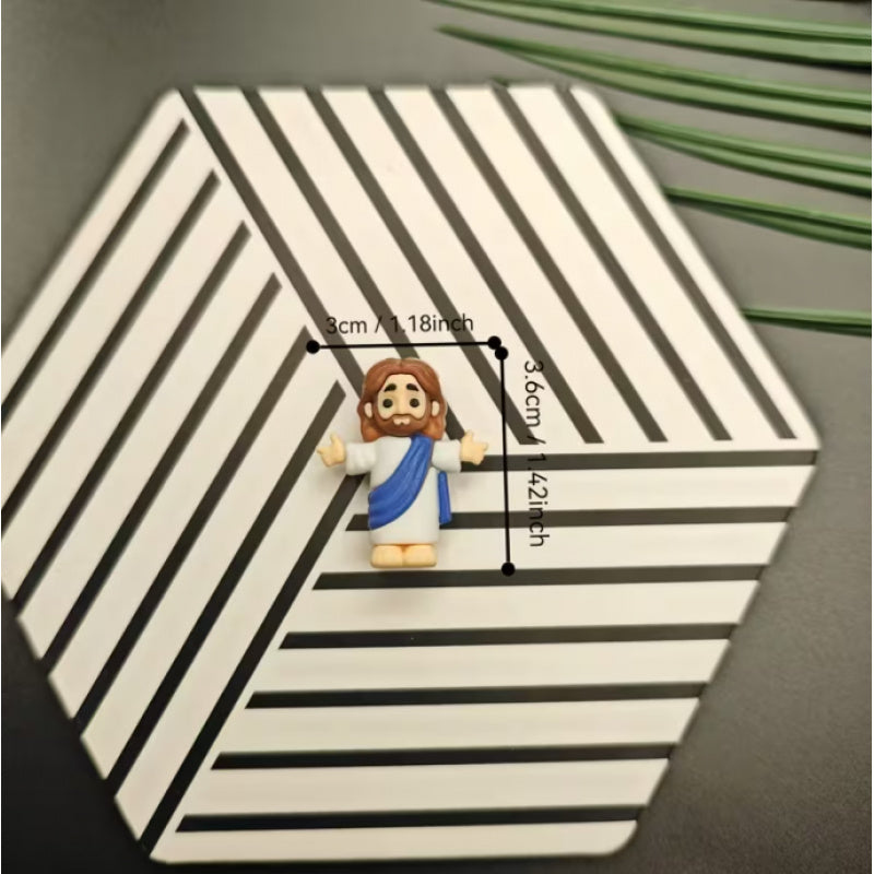 Mini Jesus Statues Bulk Pack 25 or 50pcs Colorful "Jesus Loves You" – Easter Christian Party Favors, Religious Decorations, VBS Sunday School & Baptism Gift Props