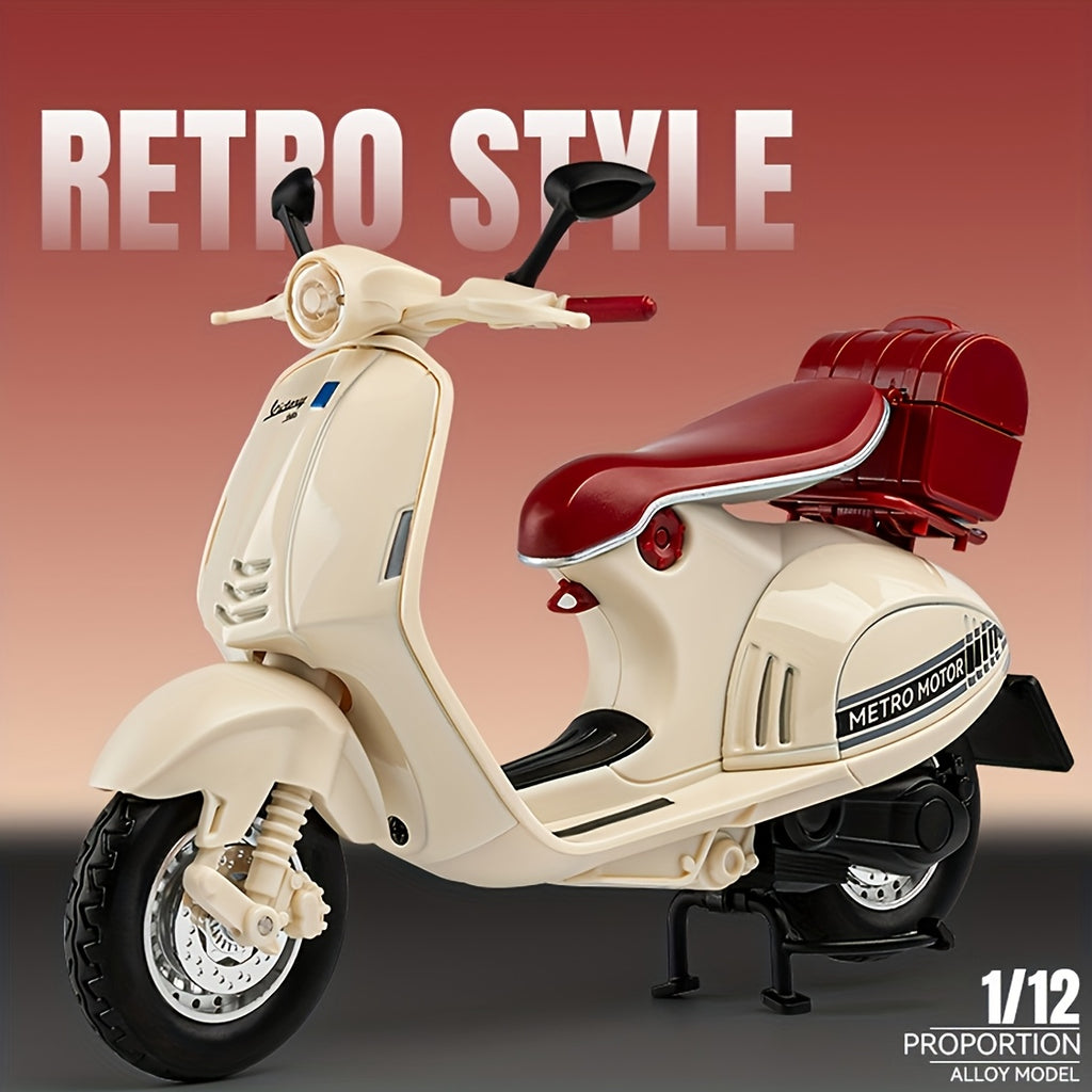 1:12 Scale Ladies Scooter Motorcycle Die-Cast Model – Exhibition-Grade Zinc Alloy Static Display with Highly Detailed Finish, Desktop Decoration, Birthday New Year Gift for Model Enthusiasts