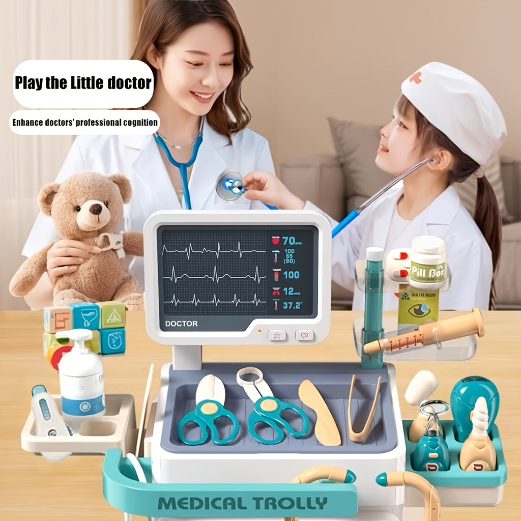 Kids Doctor Kit Pretend Play Medical Station Toy Set with Stethoscope 25-26pcs Boys Girls Ages 3+ Birthday Gift