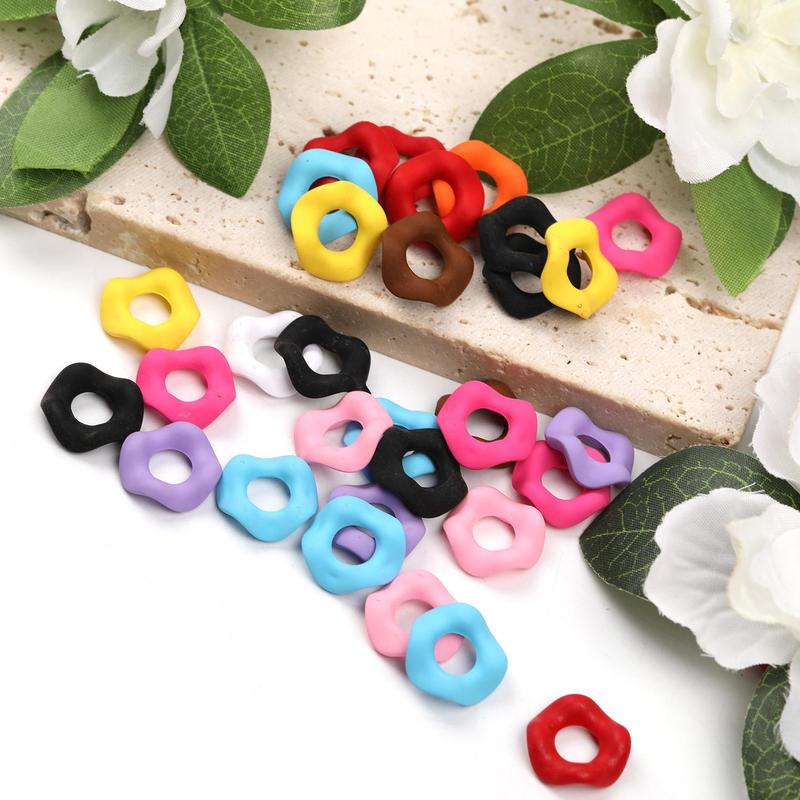 Acrylic Spacer Beads for Jewelry Making, B118 Wavy Rings and Decorative Beading Supplies for DIY Bracelets, Necklaces and Handmade Accessory Gifts