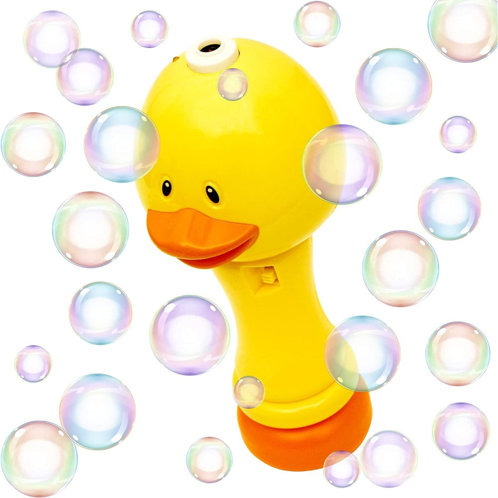 Duck & Bunny Bubble Wand Set of 2 with Bubble Solution - Electric Animal Bubble Maker for Kids, Easter Summer Outdoor Toy, Birthday Wedding Party Favor Gift for Boys Girls