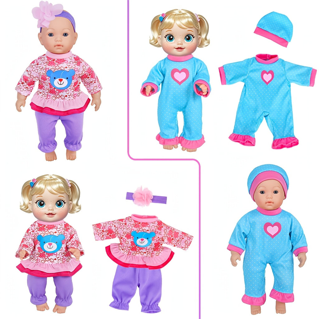 Colorful Handmade Baby Doll Clothes 10 Sets for 10 12 Inch Newborn & 14 16 Inch Dolls – Soft Safe Mixed Design Outfits Develops Fine Motor Skills Gift Girls Ages 3+