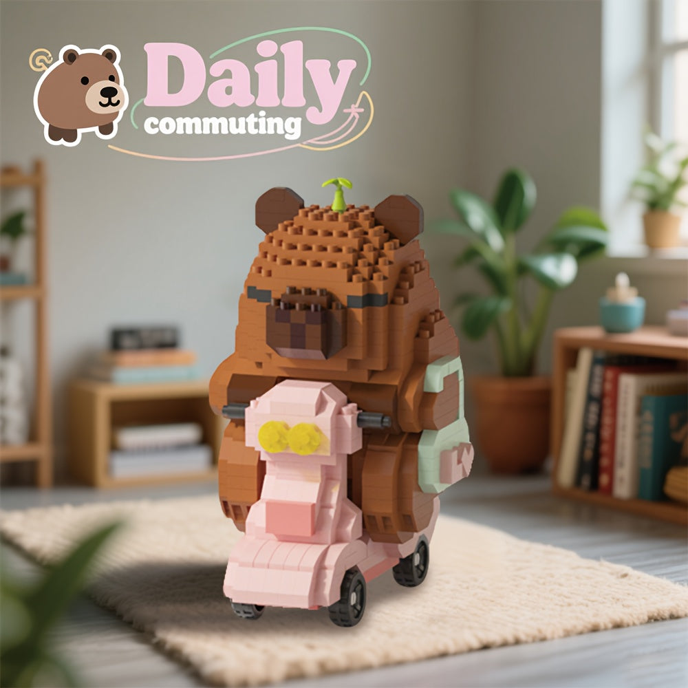 Capybara Micro Building Blocks 562pcs Miniature Collector Edition DIY Desk Decor Stress Relief Toy - Multiple Themes - Birthday Easter Christmas Gift for Boys Girls Teens Adults