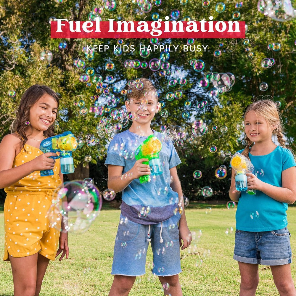 Bubble Guns 3 Pack with Bubble Solution – Automatic Bubble Maker for Kids, Halloween Party Favors, Indoor Outdoor Birthday Gift