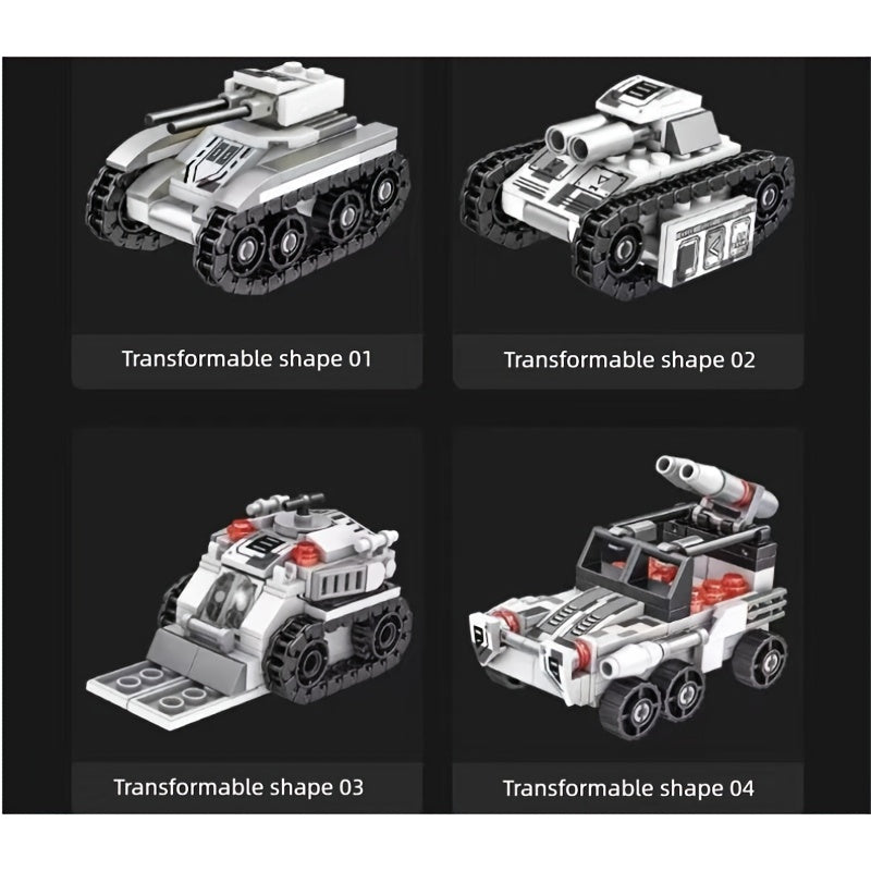 Snow Tank Building Blocks Set 1628pcs 8-in-1 Military Armored Vehicle Model Kit for Adults Teens Ages 14 Plus - Christmas Birthday Gift