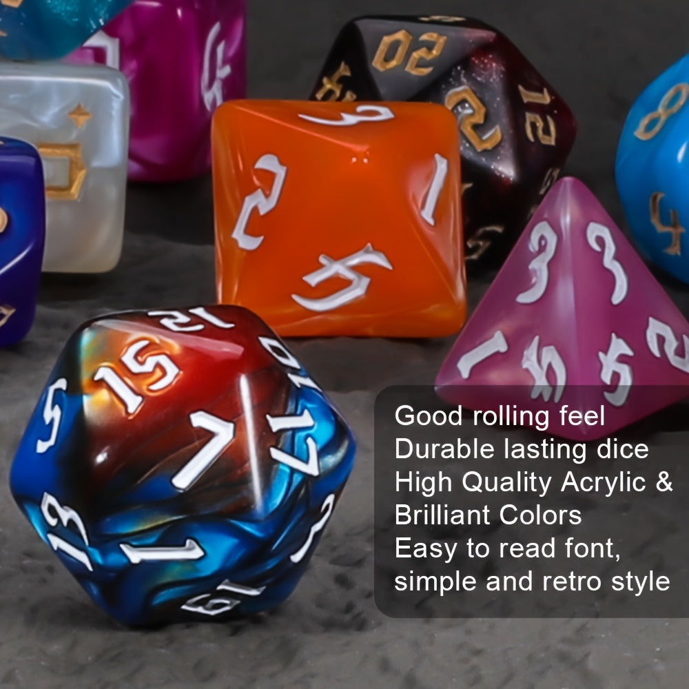 182pcs DND Dice Set Polyhedral 26 Complete Sets D20 D12 D10 D8 D6 D4 for D&D RPG MTG Tabletop Games with Flannel Bag Gamemaster Gift