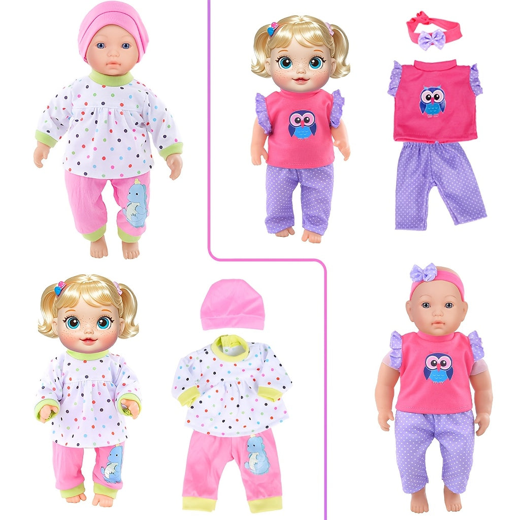 Colorful Handmade Baby Doll Clothes 10 Sets for 10 12 Inch Newborn & 14 16 Inch Dolls – Soft Safe Mixed Design Outfits Develops Fine Motor Skills Gift Girls Ages 3+