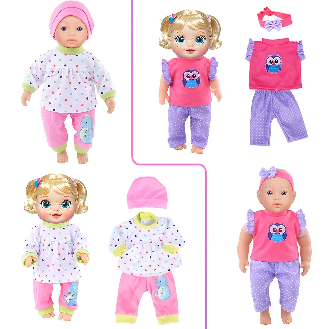 Colorful Handmade Baby Doll Clothes 10 Sets for 10 12 Inch Newborn & 14 16 Inch Dolls – Soft Safe Mixed Design Outfits Develops Fine Motor Skills Gift Girls Ages 3+