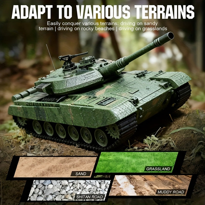 1:16 Scale RC Military Tank 9-Channel All-Terrain Off-Road Armored Vehicle with LED Lights & Sound Effects – Collectible Remote Control Tank Toy for Boys Kids Teens Ages 6+ Birthday Christmas Gift