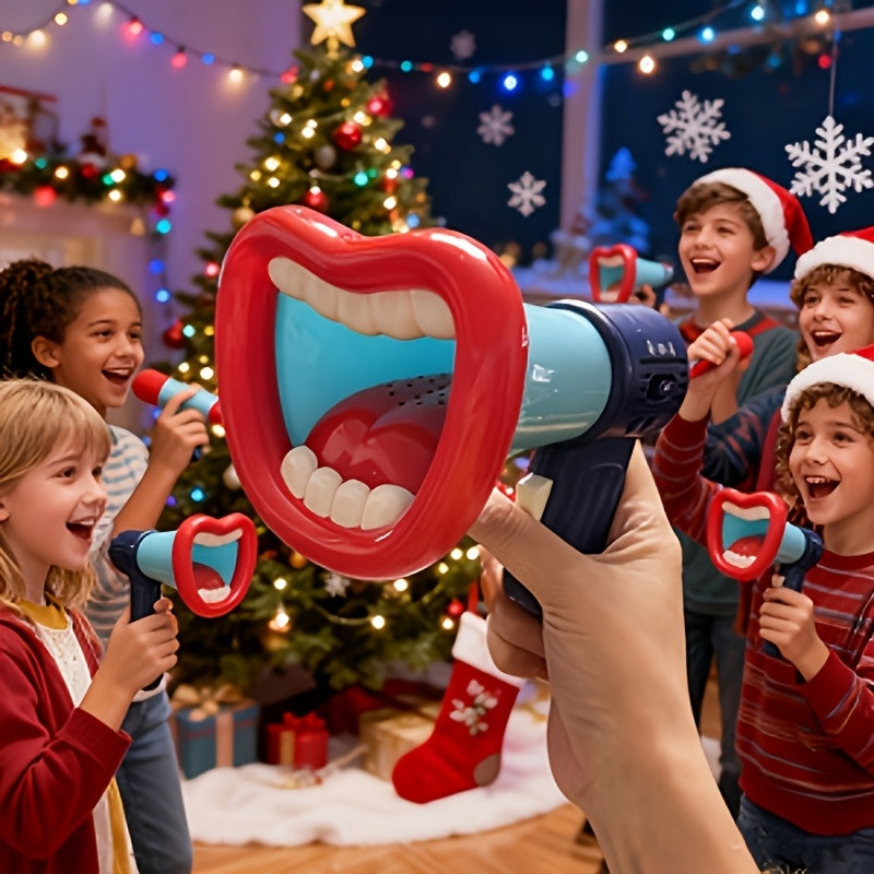 Voice Changer Megaphone Toy for Kids Big Mouth - Multi Sound Effects Handheld Prank Toy Birthday Party Christmas Gift Interactive Game Prop White Blue