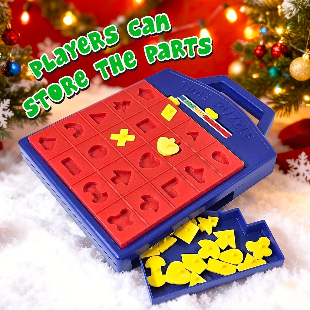Pop-Up Timer Shape Puzzle Game for Kids – 3-Level Interactive Board Game for Hand-Eye Coordination, STEM Learning & Travel Fun, Ages 3 4 5 and Up