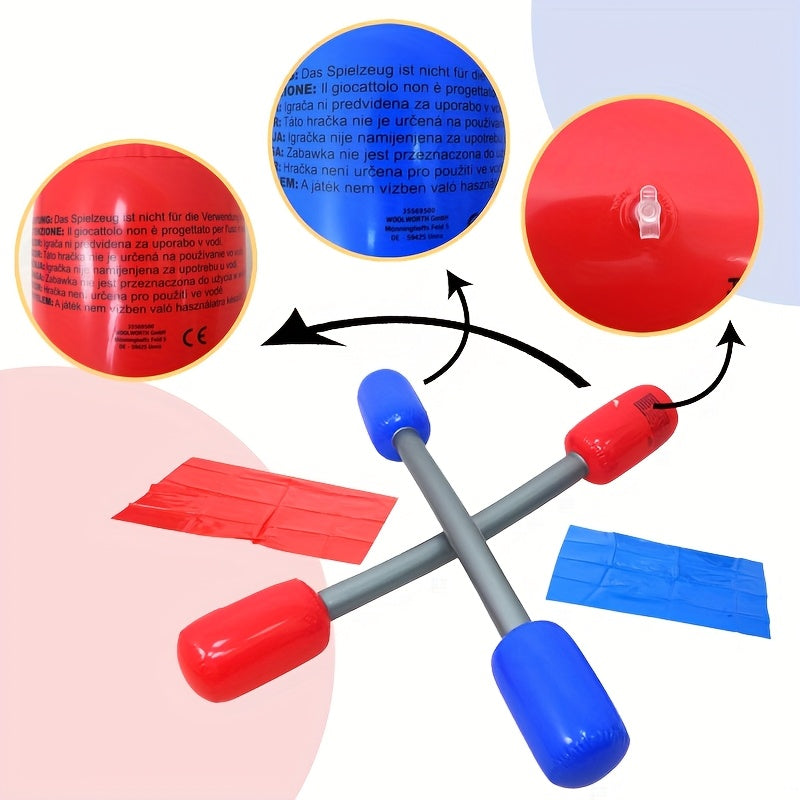 Inflatable Boxing Stick Set PVC Jousting Boppers with Cushion Pads for Adults Teens Party Team Building Bar Outdoor Fun Ages 14+ Birthday Christmas Gift