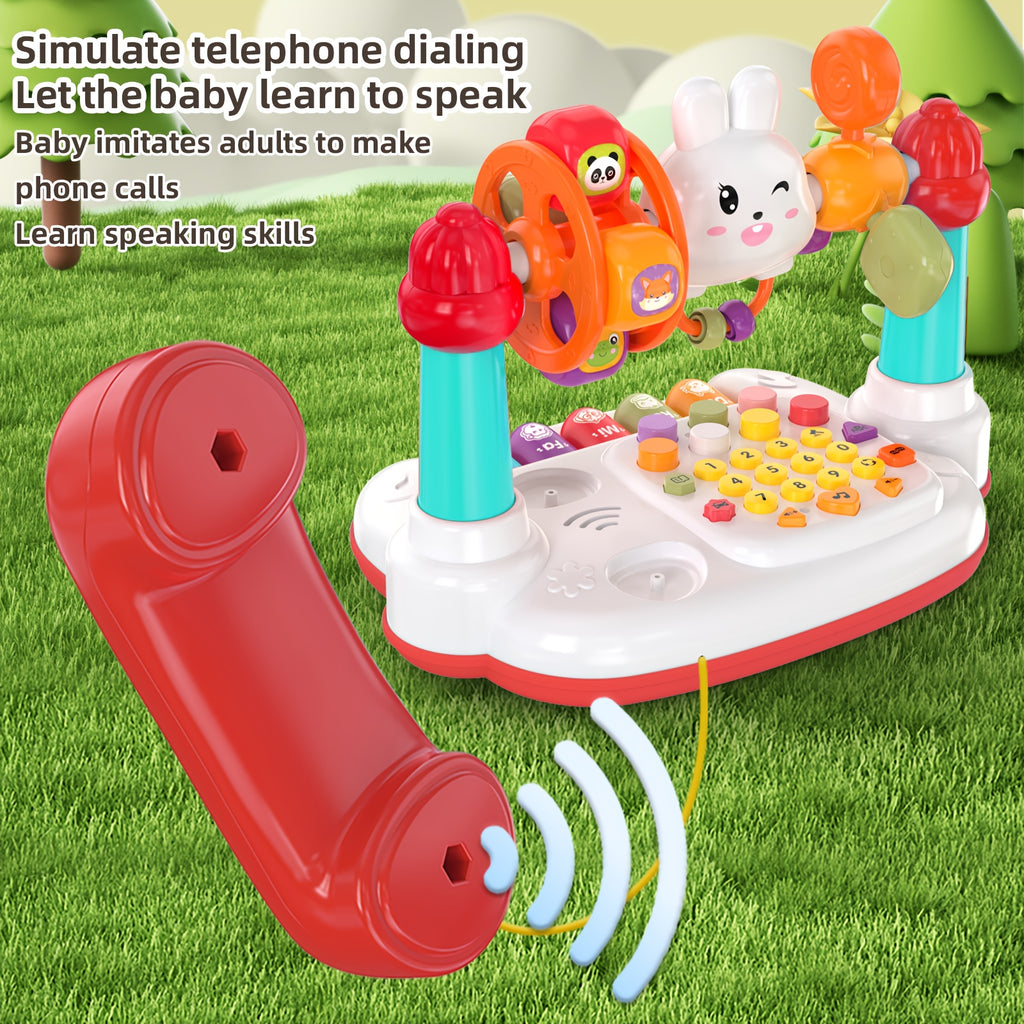JOVOW Rabbit Story Machine – Multifunctional Kids Phone Toy with Piano, Music & Light, Multiple Modes, Educational Sensory Toy for Toddlers, Easter Halloween Birthday Christmas Gift for Boys Girls