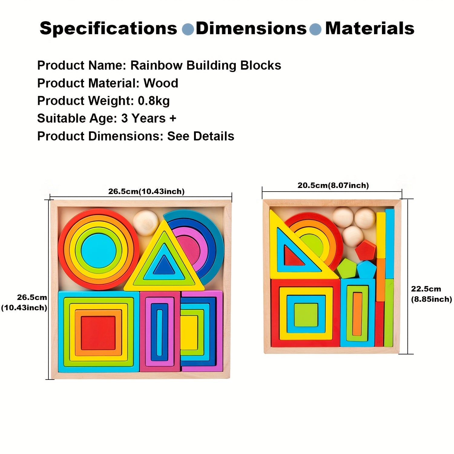 3D Rainbow Wooden Puzzle Handheld Brain Teaser for Teens Kids Adults - Educational Focus Toy Concentration Fine Motor Skills Builder, Portable Stress Relief Fidget Puzzle, Halloween Christmas Birthday Gift