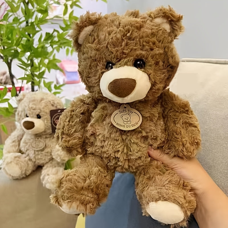 Realistic Teddy Bear Stuffed Animal Plush Toy - Super Soft Cute Huggable Bear Plushie for Room Decor, Birthday Christmas Holiday Gift for Kids Adults Friends Family, Brown & Beige
