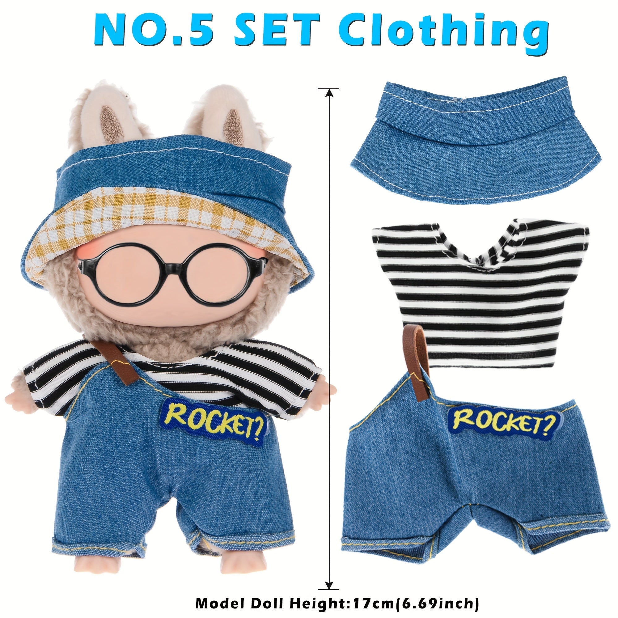 6pcs Mini Fashion Doll Outfits Set for 17cm (6.7 Inch) Dolls – Mixed Style Clothing Pack, Assorted Designs, Affordable Doll Wardrobe Gift for Girls Ages 3+, No Doll Included