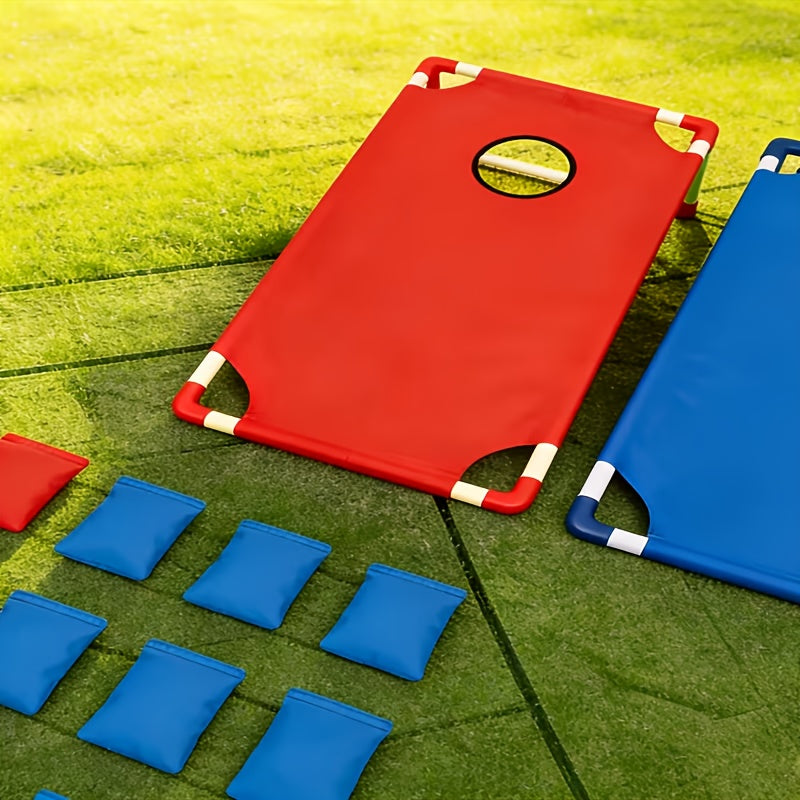 Bean Bag Toss Game Set Portable Cornhole Board – Foldable Outdoor Backyard Game with 12 Bean Bags & Storage Bag – Family Party Camping Lawn Game for Kids & Adults, Red or Blue