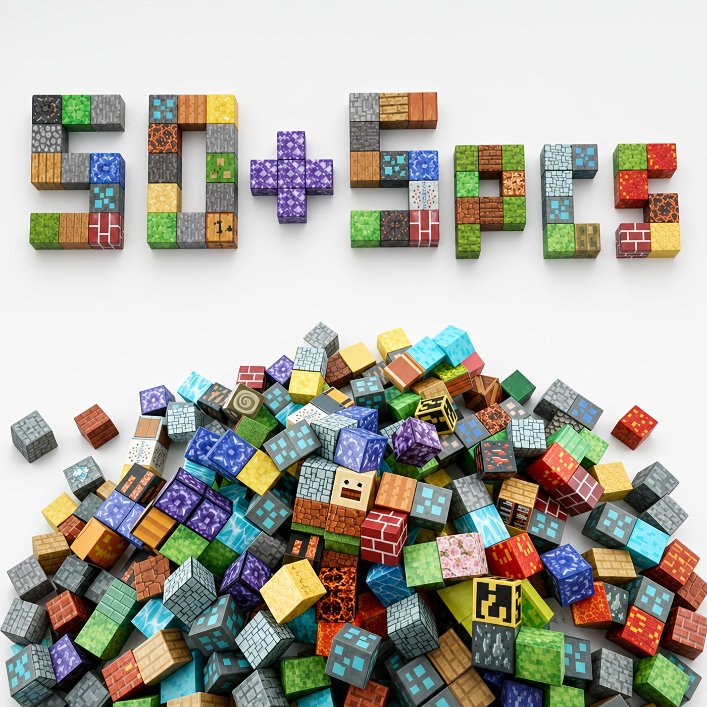 Magnetic Cube Puzzle Building Blocks for Kids – 50 to 160 Piece Construction Set with Random Patterns – STEM 3D Building Toy for Boys & Girls Ages 4+ – Birthday, Christmas & Easter Gift