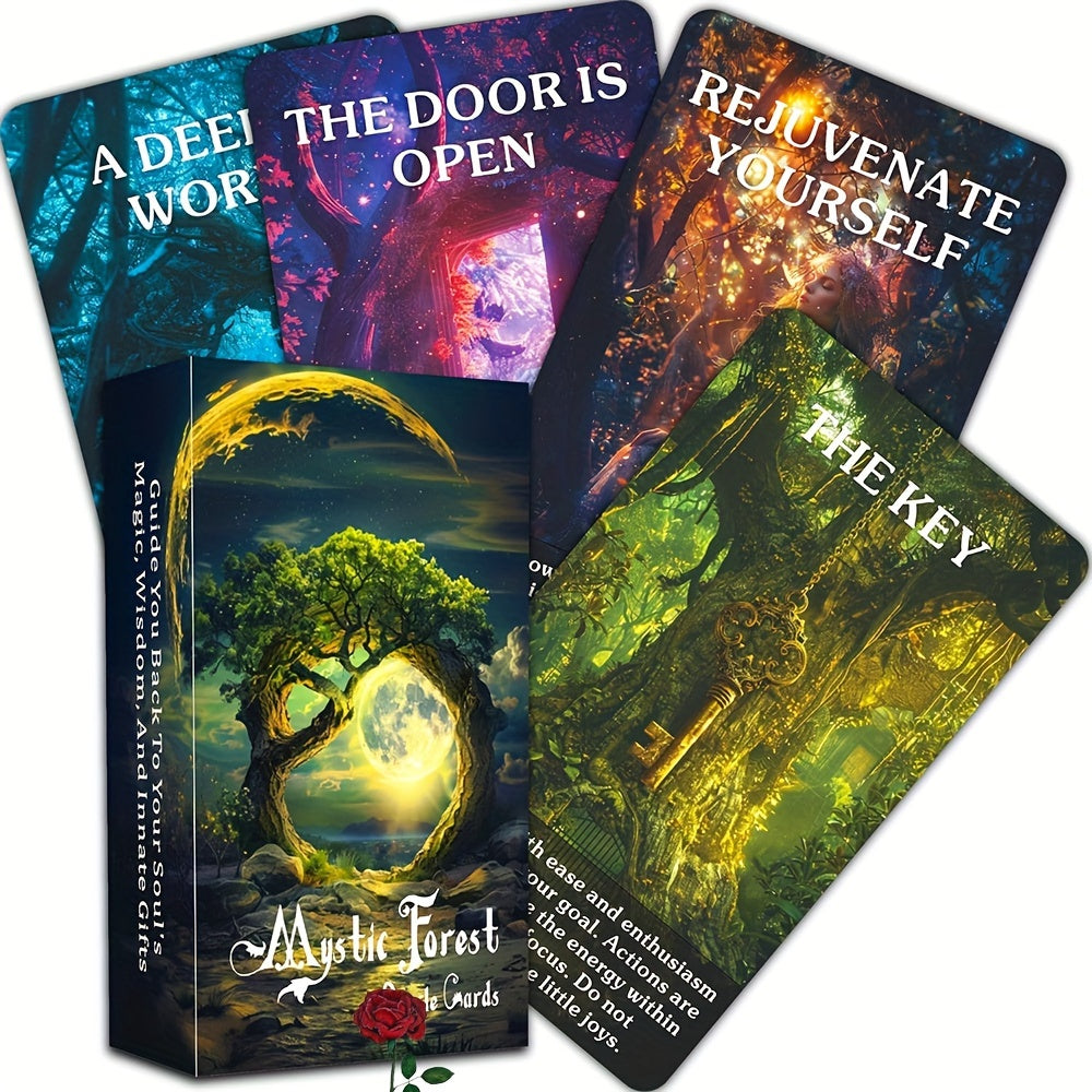 Magic Forest Oracle Cards Nature Inspired Mystical Divination Deck Beginner Tarot Reader Spiritual Guidance Gift for Women Teens Spiritual Seekers
