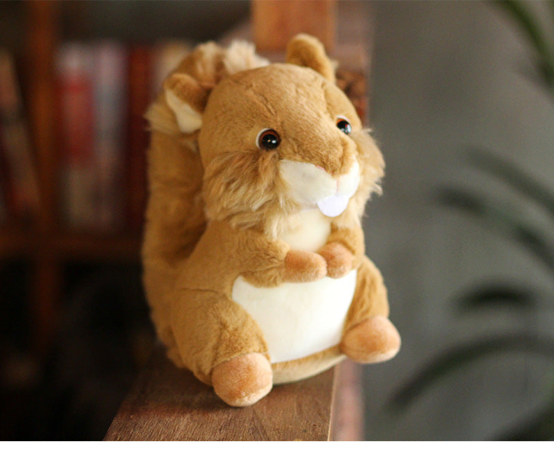 Realistic Squirrel Plush Toy 20cm – Cute Cartoon Squirrel Stuffed Animal Doll, Emotional Companion & Room Decor, Birthday Holiday Gift for Animal Lovers Boys Girls, Easter Valentine’s Day Present