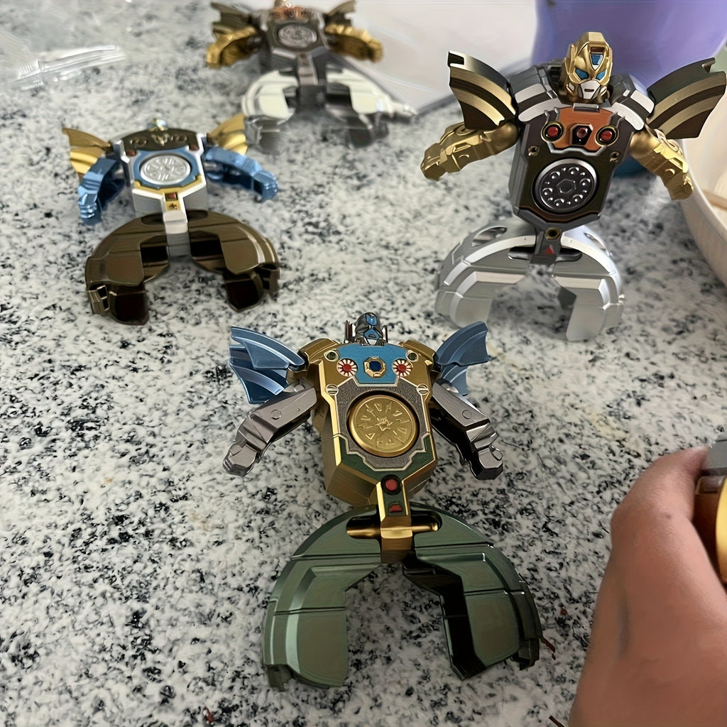 Deformation Robot Fidget Spinner Bulk Pack 12 21 30pcs Finger Gyroscope Random Color ABS – Fingertip Gyro Stress Relief Toy for Kids & Adults, Easter Party Favor Gift