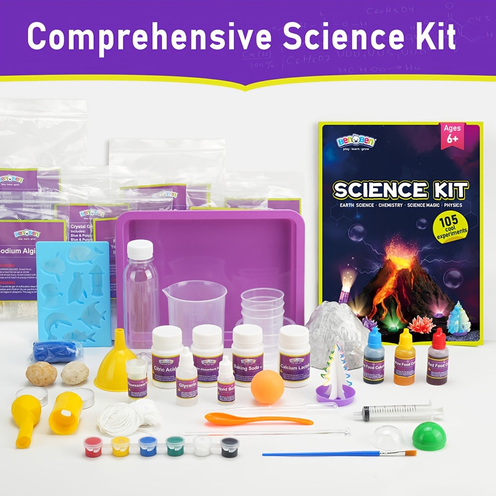 Science Kit for Kids 60/80/105 Lab Experiments – STEM Chemistry Set Growing Crystals & Reactions Educational Toy Gift for Boys & Girls Ages 6-12