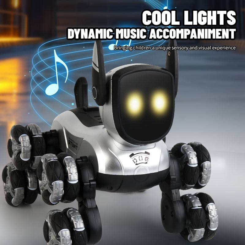 RC Robot Dog Toy Interactive Remote Control Stunt Music Action Show Rechargeable Smart Electronic Pet Kids Boys Girls Ages 5+ Birthday Christmas Halloween Gift