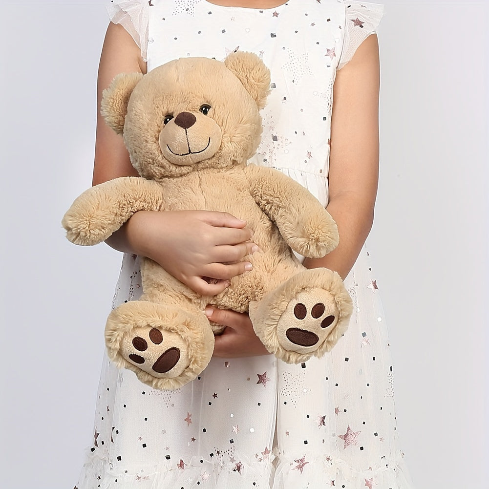 Brown Teddy Bear Stuffed Animal 10 & 12 Inch – Super Soft Plush Teddy Bear Toy with Safe Lock-Washer Eyes, Huggable Gift for Kids Toddlers Boys Girls, Birthday Christmas Easter